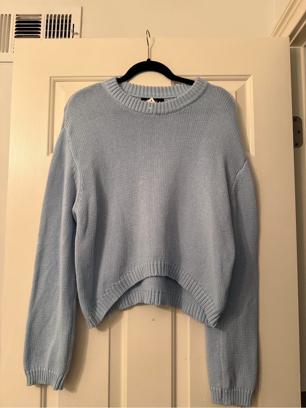Olivaceous Pale Blue Crewneck Knit Sweater